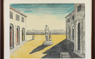 Giorgio de Chirico (1888-1978) Piazza d'Italia con Efebo, 1972 Litografia...