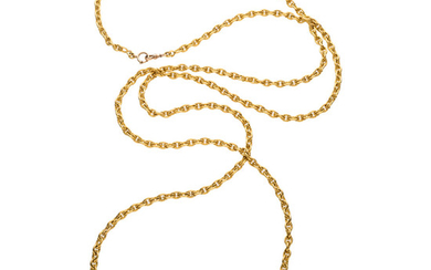 Gold Necklace, Russian The 18k gold necklace weighs 69.40...