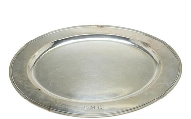 Gorham Oval Sterling Silver Tray with Napkin Rings.