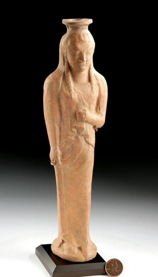 Greek Archaic Terracotta Alabastron - Female Kore w/ TL