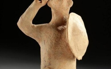 Greek Boeotian Pottery Figure - Dog Warrior w/ Shield