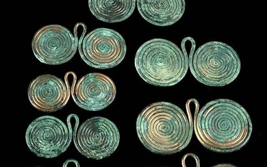 Greek Thracian Bronze Spectacle Fibulae (group of 8)