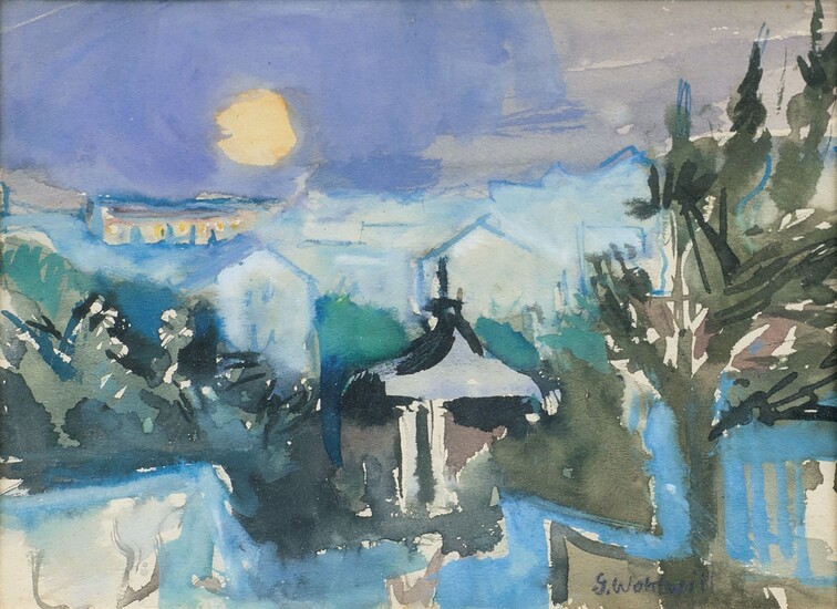 Gretchen Wohlwill (Hamburg 1878 - Hamburg 1962). Blankenese by Night.