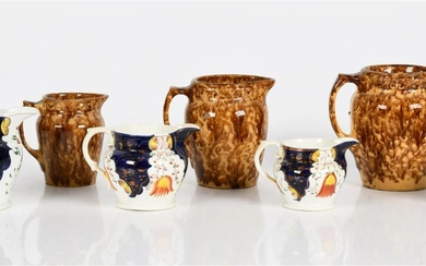 Group of Earthenware Pottery Jugs, 19th Century