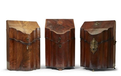 Group of three Federal or Georgian inlaid mahogany