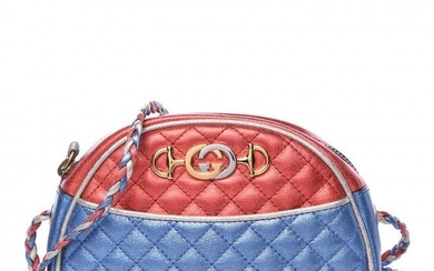 Gucci - Laminated Calfskin Quilted Mini Bag Red Blue Clutch bag