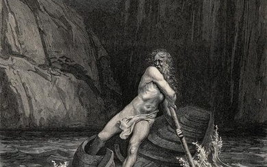 Gustave Dore Charon (Dante's Divine Comedy Enferno) c. 1880 Woodcut