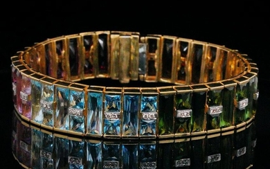 H. Stern 50ctw Multi-Gemstone, Diamond & 18K Bracelet