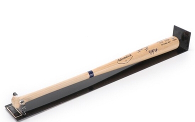 Hank Aaron Signed Adirondack 302 Professional Model Baseball Bat On Wall Mount