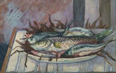 Henri Charles MANGUIN 1874- 1949 Nature morte aux poissons de roches - 1930
