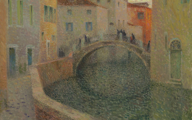 Henri Le Sidaner (1862-1939), Le petit canal, soir gris, Venise