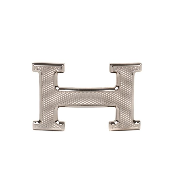 Hermès - Boucle Constance Guillochée en métal argent palladié (37mm)Belt buckle