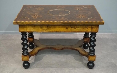 (-), Hollandse Barok tafel met rechthoekig blad met...