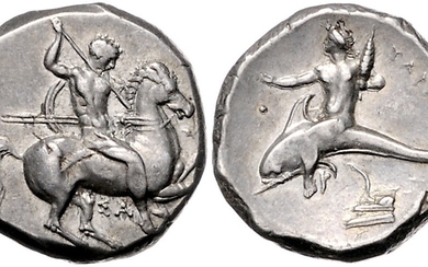ITALIEN, KALABRIEN / Stadt Taras (Tarent), AR Didrachme (334-302 v.Chr.)