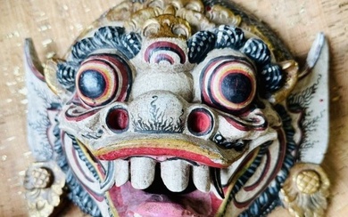 Indonesian Carved and Painted Wooden Mask