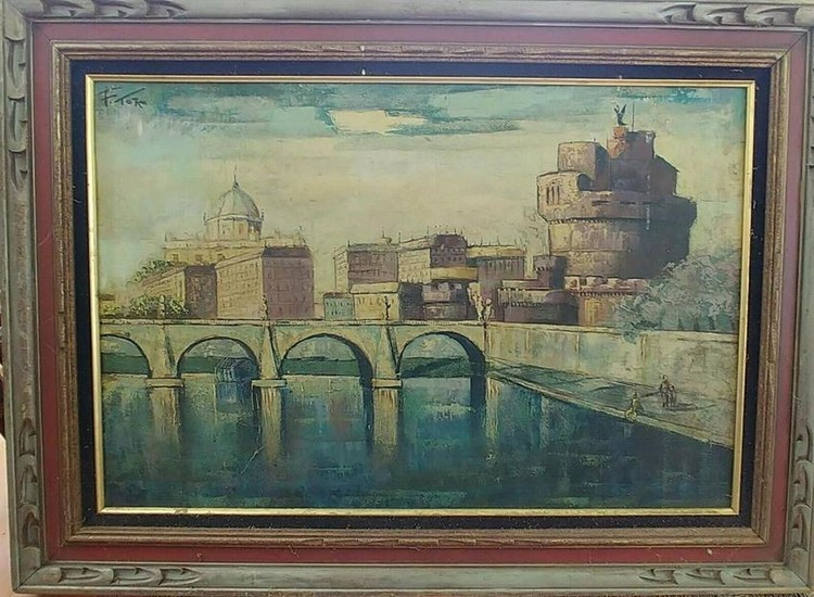 Italian school oil on canvas of Rome