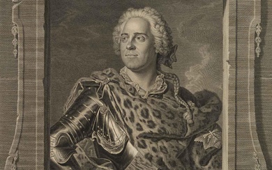 J. WILLE (*1715) after RIGAUD (*1659), Moritz of Saxony, 1745, Copper engraving