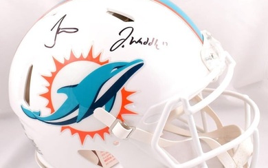 J. Waddle T. Hill Signed Dolphins F/S Speed Helmet- Fanatics/BA W Holo