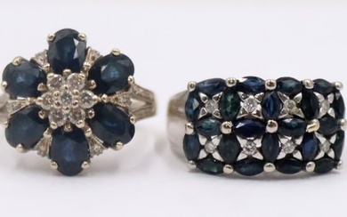 JEWELRY. (2) 14kt Gold, Sapphire and Diamond Rings