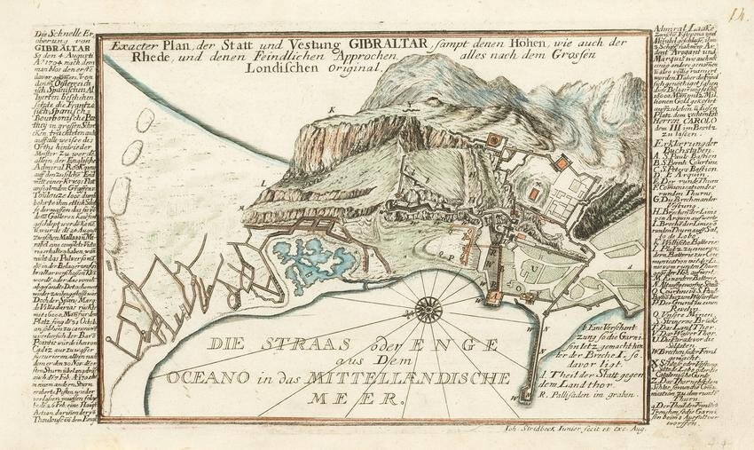 JOHANN STRIDBECK (1665 / 1714) "Plan of Gibraltar"