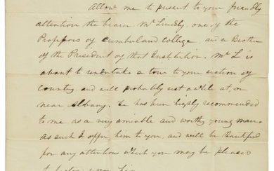 Jackson, Andrew. Manuscript letter signed, to Governor DeWitt Clinton of New York, 28 April 1825