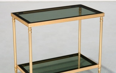 Jansen (style) gilt bronze and glass side table