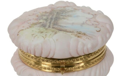Jewel Box, Unmarked Wave Crest Art Glass