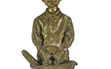 Jose CARDONA (1878-1923) boy bronze sculpture