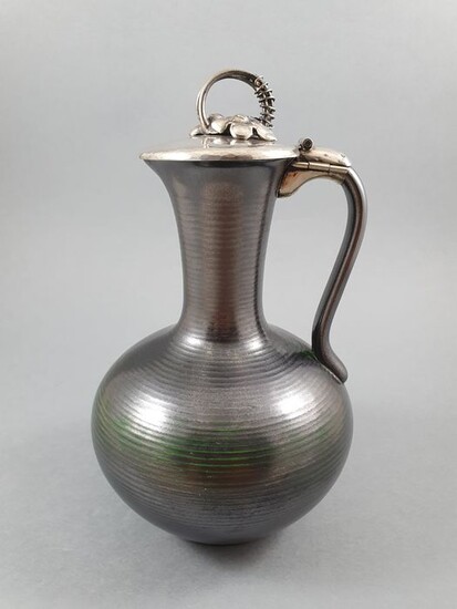 Jug - .800 silver, ceramic - J.D. Schleissner & Sohne - Germany - Early 20th century