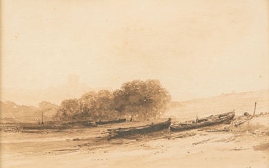 Jules Noel (1810 - 1881). Barques échouées... - Lot 19 - Le Floc'h