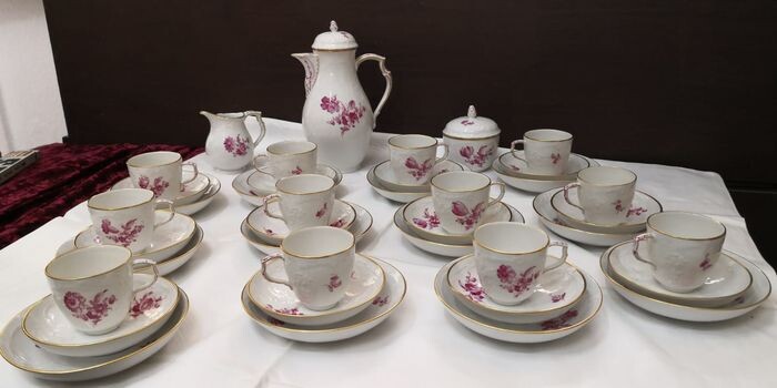 KPM - Coffee set for 12 (40) - Art Nouveau - Porcelain