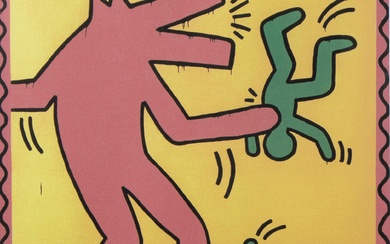 Keith HARING (1958-1990), lithograph Composition, numbered 85/100, signed in the plate and ink and dry-stamped by The Keith Haring Foundation