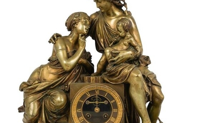 L. Marti Cie French Figural Mantle Clock