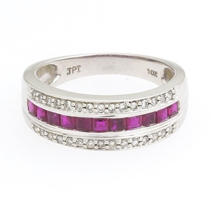 Ladies' Gold, Ruby and Diamond Band