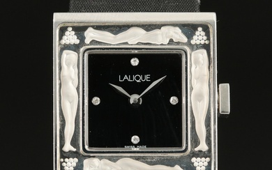 Lalique Bacchantes Crystal and Steel Diamond Wristwatch