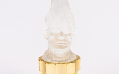 Lalique French Frosted Glass Perfume Bottle Sculpture