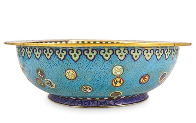 Large 18th Century Chinese Cloisonne Bowl