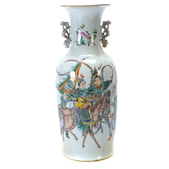 Large Chinese Baluster Figural Vase