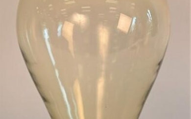 Large Danghia Yellow Glass Vase, signed to the foot