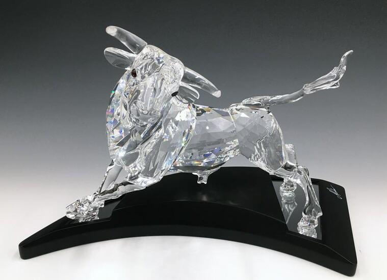 Large Swarovski Crystal Bull Figure.