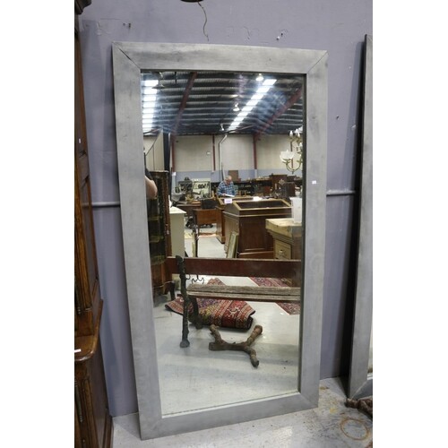 Large industrial style zinc ? surround mirror, approx 203cm...