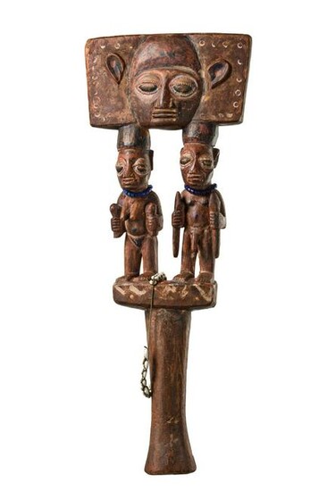 Large ritual staff "oshe shango" - Nigeria, Yoruba