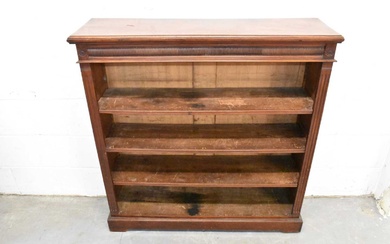 Late 19th century mahogany dwarf open bookcase by Shoolbred & Co