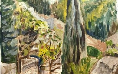 Leon Engelsberg 1908-1998 (Israeli) Landscape oil on