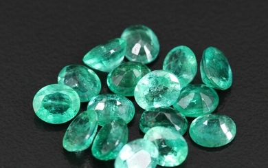 Loose 9.40 CTW Oval Faceted Emerald Gemstones