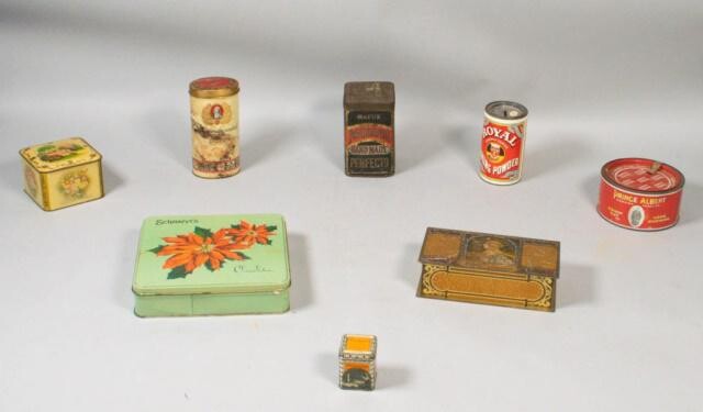 Lot of 8 Early 20th Century Advertising Tins