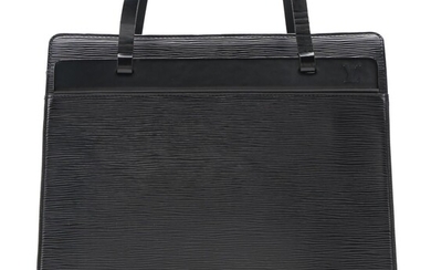 Louis Vuitton Croisette PM Bag in Black Epi and Smooth Leather