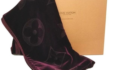 Louis Vuitton Rare Purple Velvet Shawl Scarf with Box