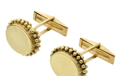 Lourve Gold Cuff Links Metal: 18k gold Marked: Louvre...