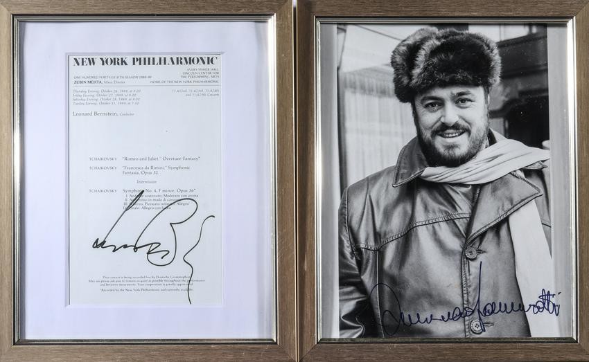 Luciano Pavarotti, Leonard Bernstein Autographs, 2